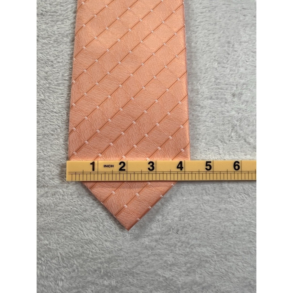 Hasiben 100% Silk Peach Textured Tie Hand Made Mens Designer Necktie - Picture 5 of 6